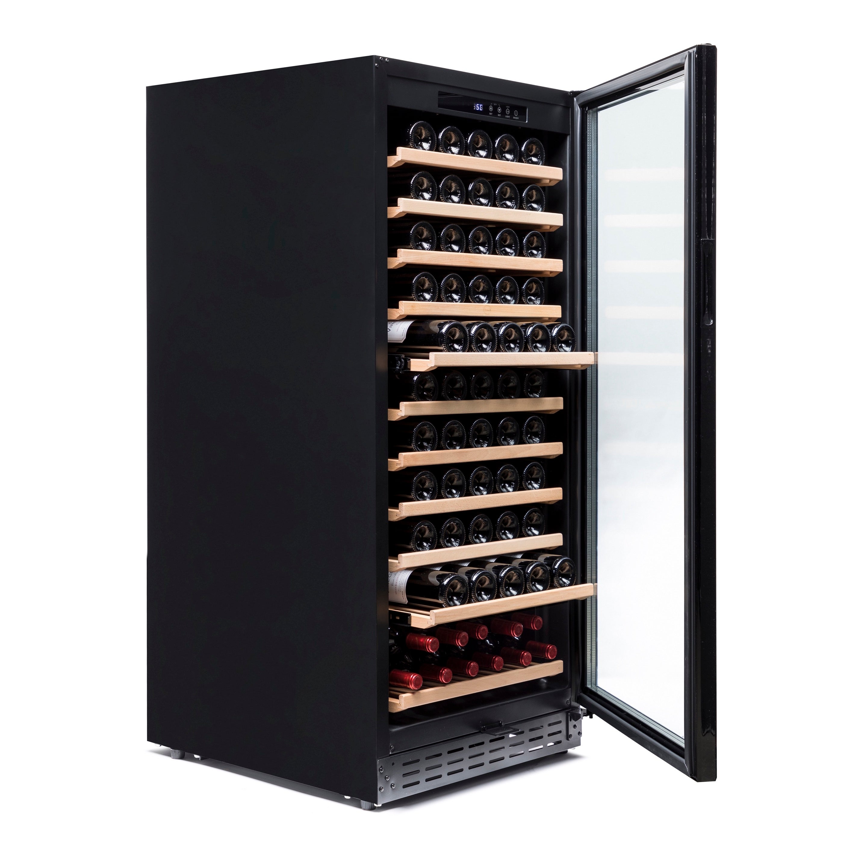 Vinoteca Vinobox 110 botellas 110GC 1T Negro lateral abierta