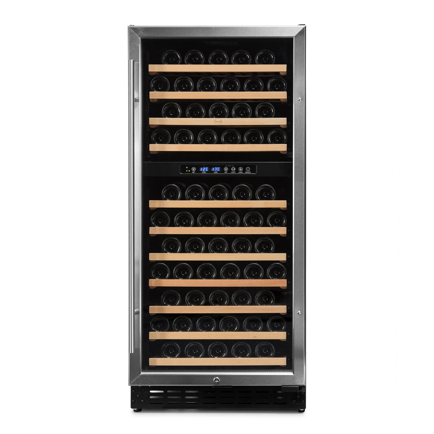 Vinoteca Vinobox 110 botellas 110GC 2T Inox frontal cerrada