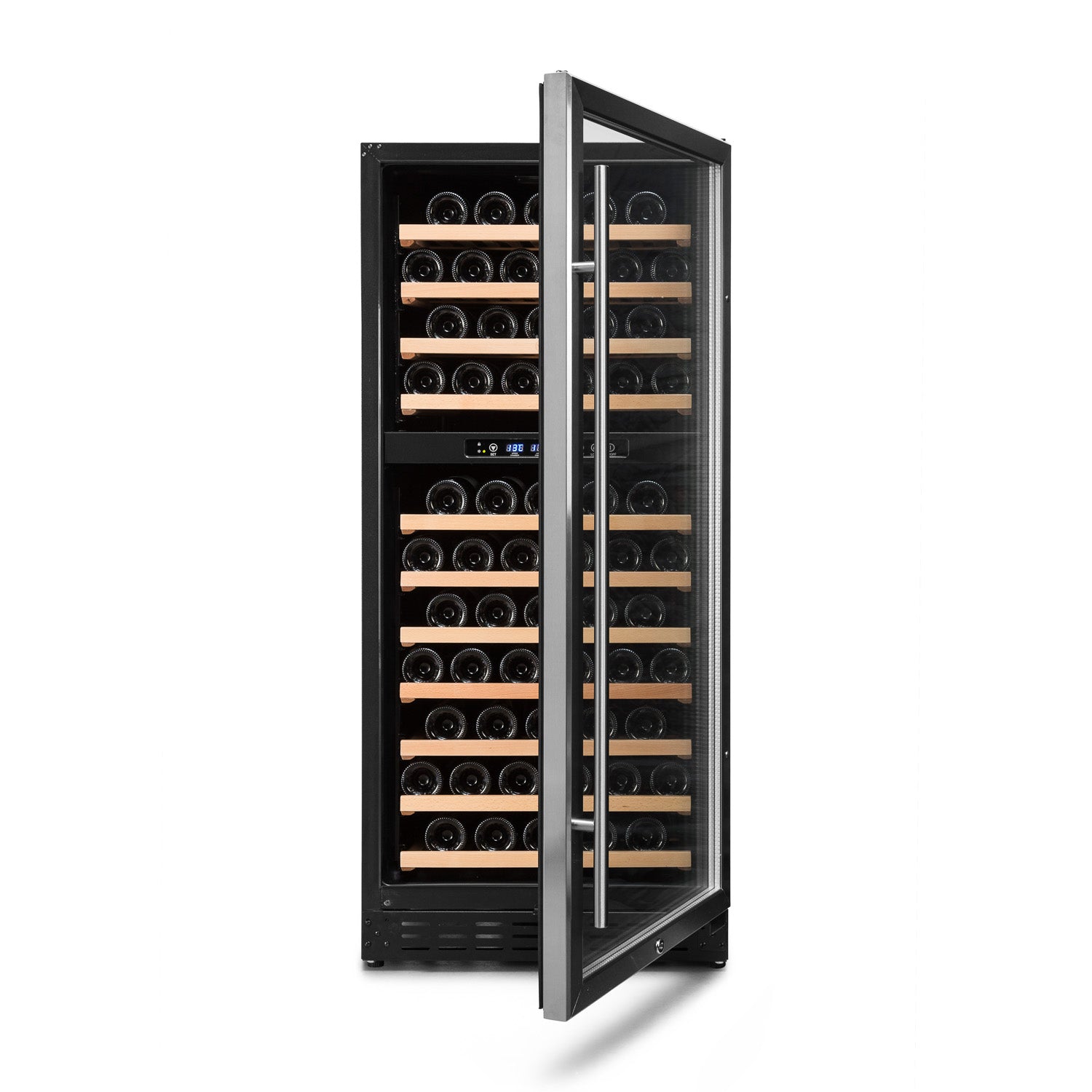 Vinoteca Vinobox 110 botellas 110GC 2T Inox frontal abierta