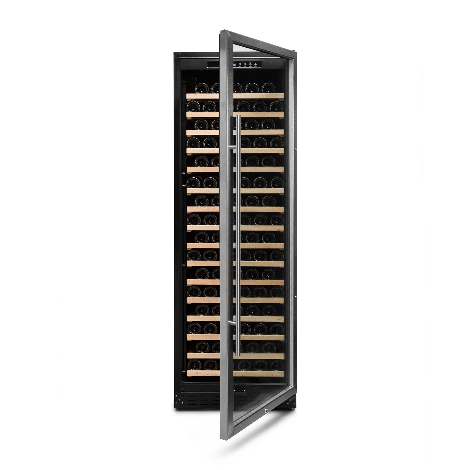 Vinoteca Vinobox 168 botellas 168GC 1T Inox frontal abierta