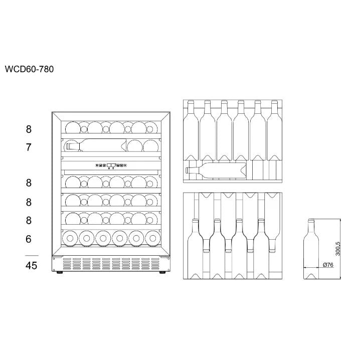Wine Cooler 45 bottles mQuvée WineCave 780 60D Anthracite Black