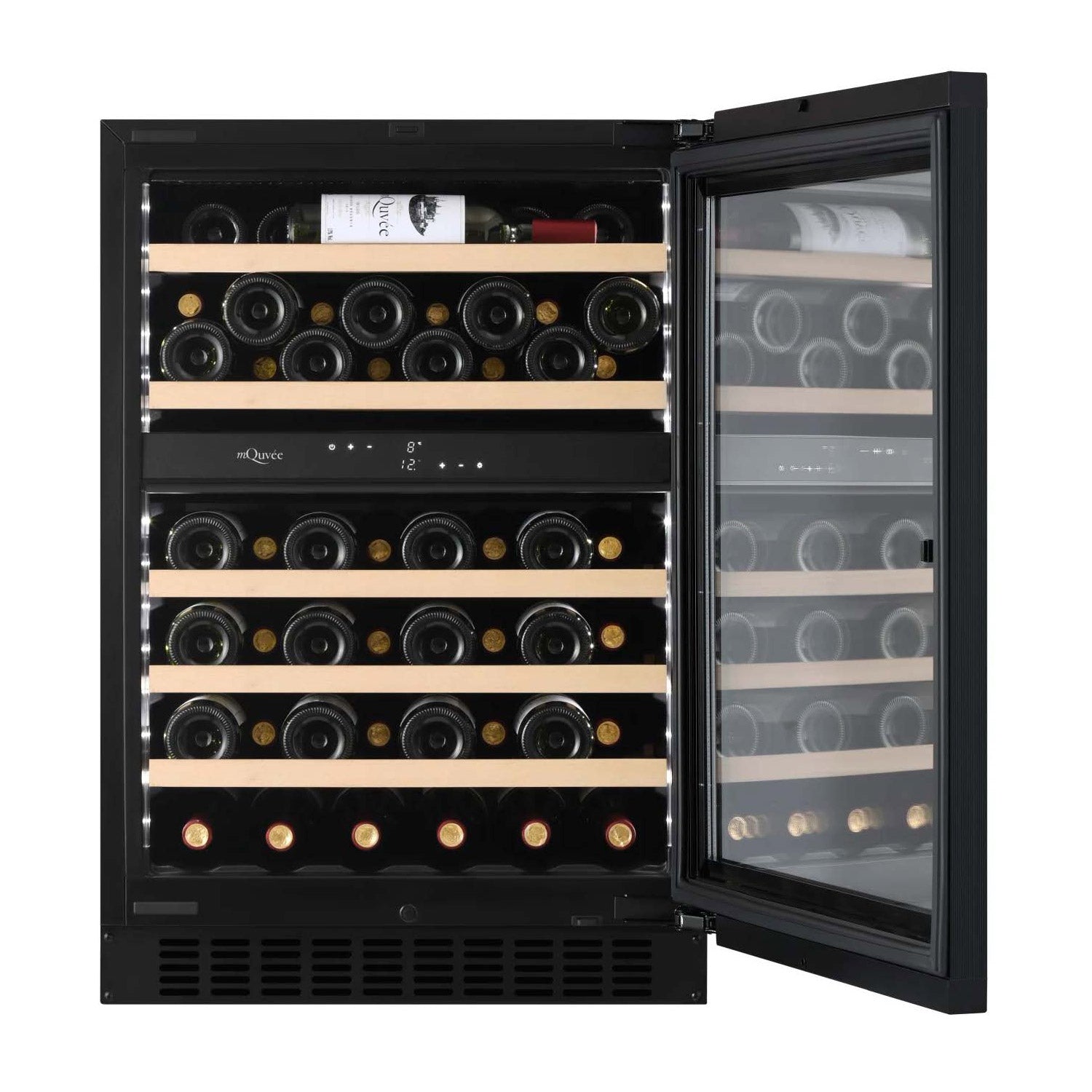 Vinoteca 53 botellas mQuvée WineCave Exclusive 780 60D Panel Ready puerta abierta