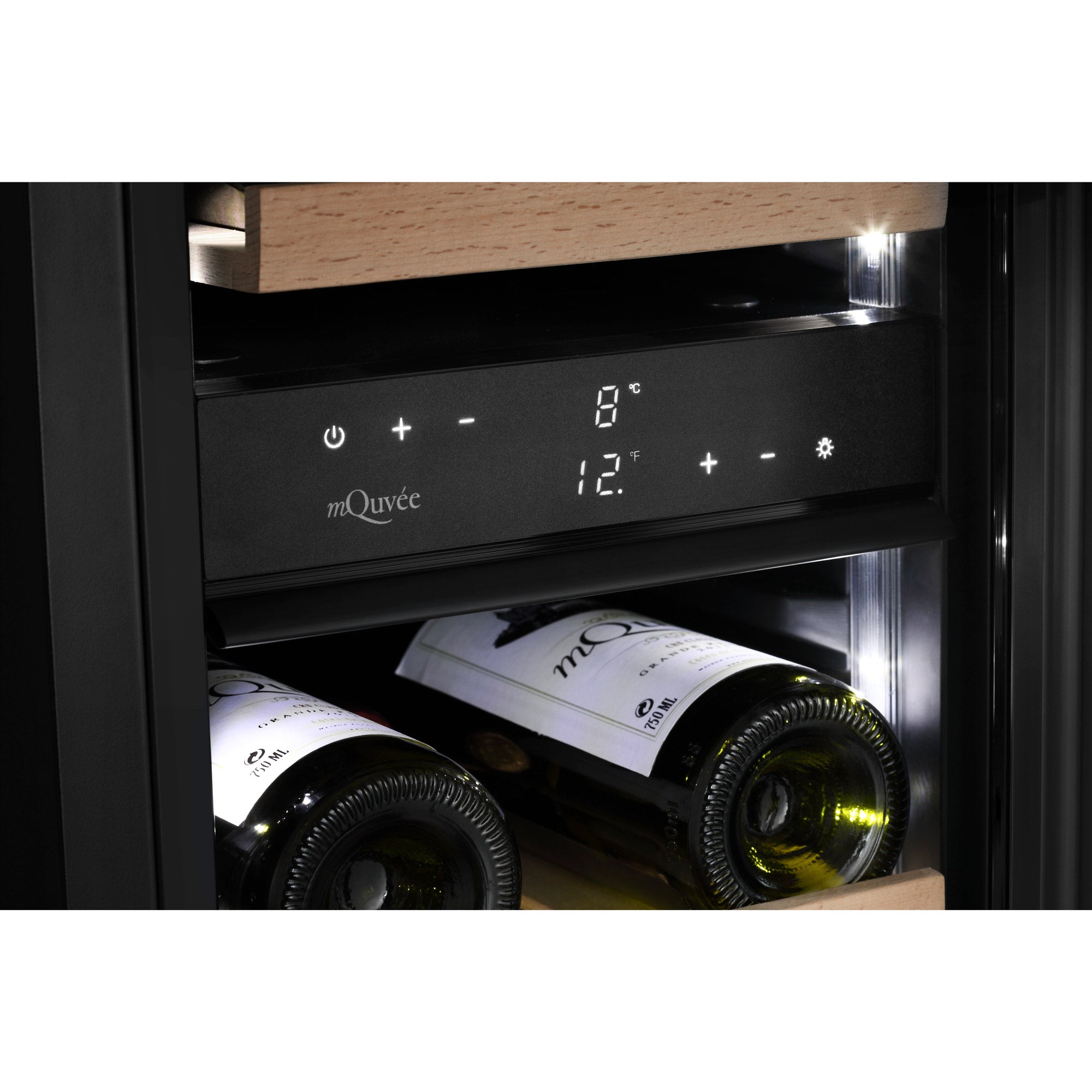 Vinoteca 19 botellas mQuvée WineCave 800 30D Fullglass Black doble zona