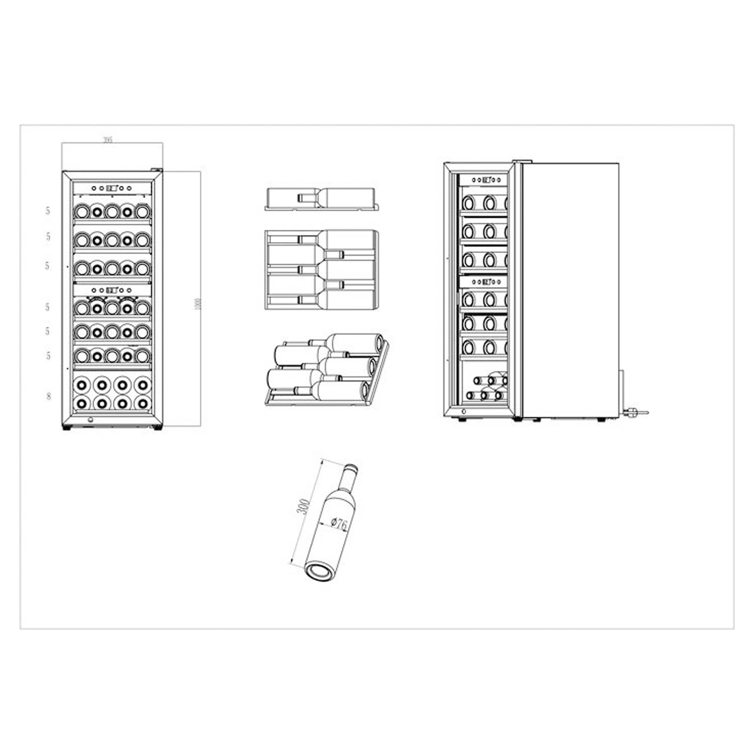 Wine Cooler 38 bottles mQuvée WineExpert 38 Fullglass Black Dual-zone