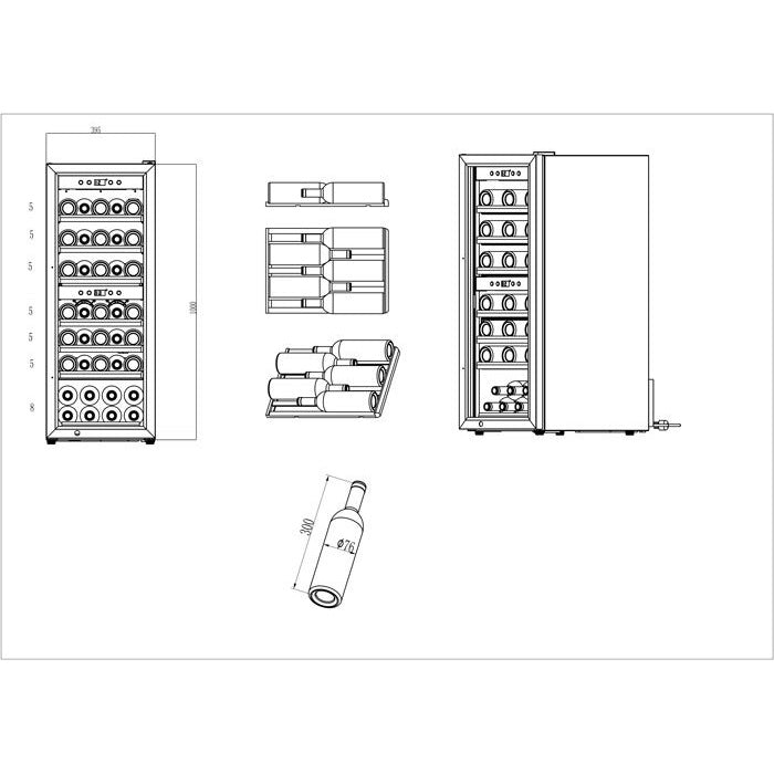 Wine Cooler 38 bottles mQuvée WineExpert 38 Stainless Dual-zone