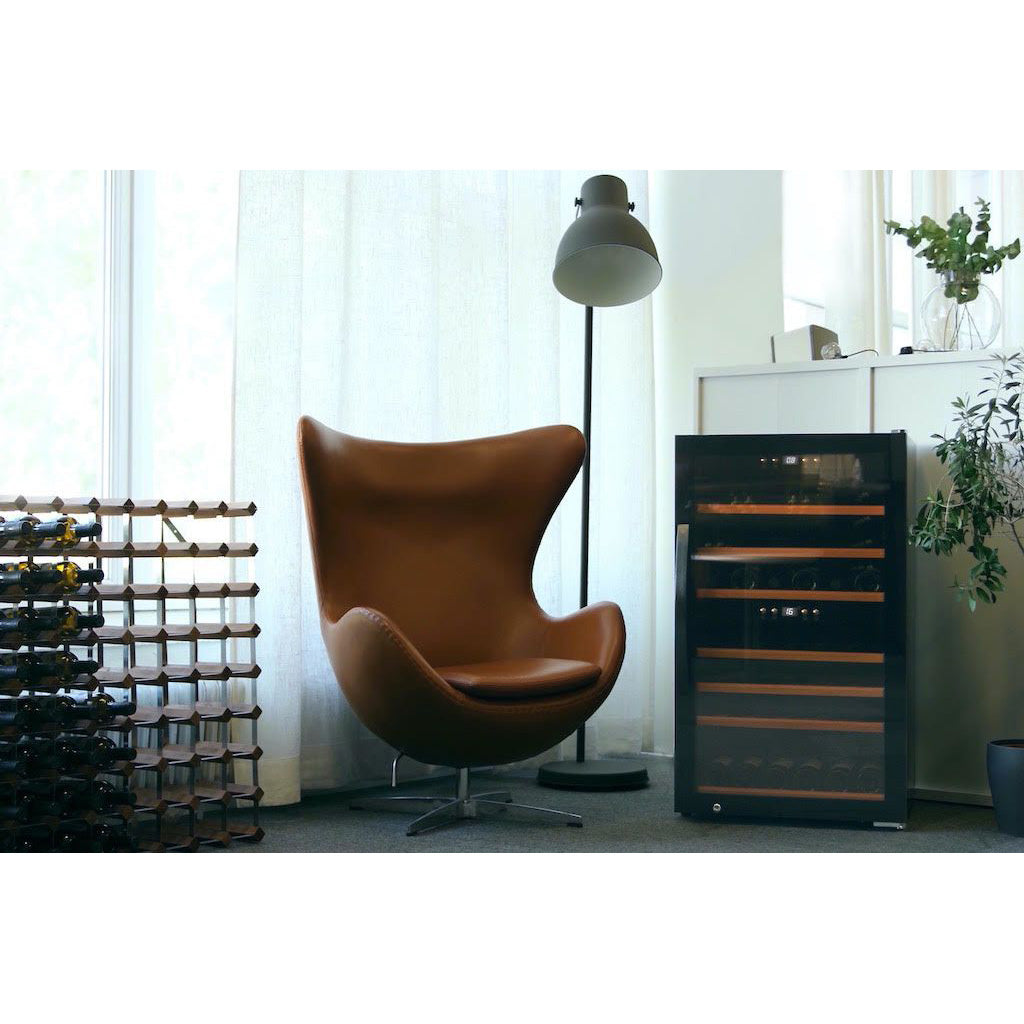 Wine Cooler 66 bottles mQuvée WineExpert 66 Fullglass Black Dual-zone
