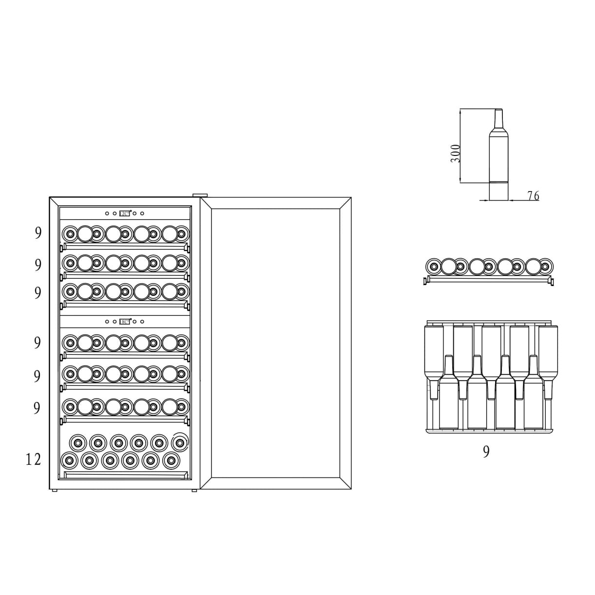 Wine Cooler 66 bottles mQuvée WineExpert 66 Stainless Dual-zone