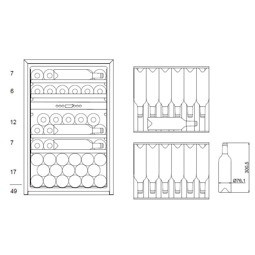 Wine Cooler 49 bottles mQuvée WineKeeper 49D Fullglass Black