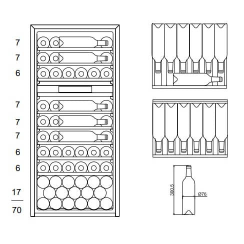 Built-in Wine Cooler 70 bottles mQuvée WineKeeper 70D Stainless Dual-zone
