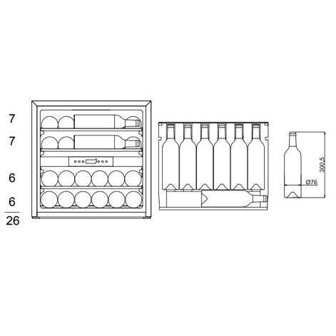 Wine Cooler 26 bottles mQuvée WineKeeper Exclusive 25D Panel Ready Push-Pull dual-zone