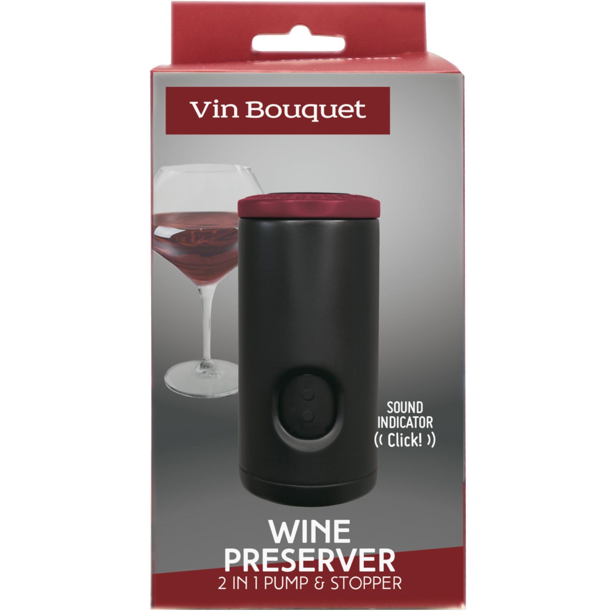 Tapón conservador de vino con indicador de sonido