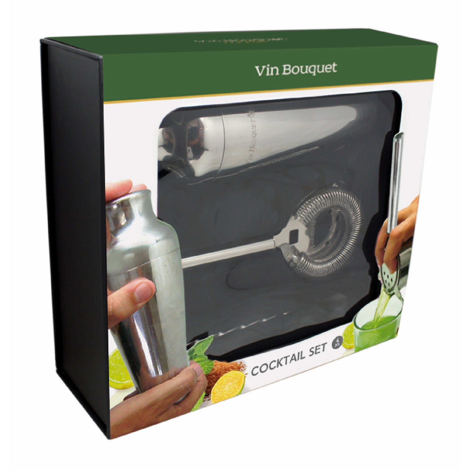 Set de coctelería profesional 8 piezas con estuche