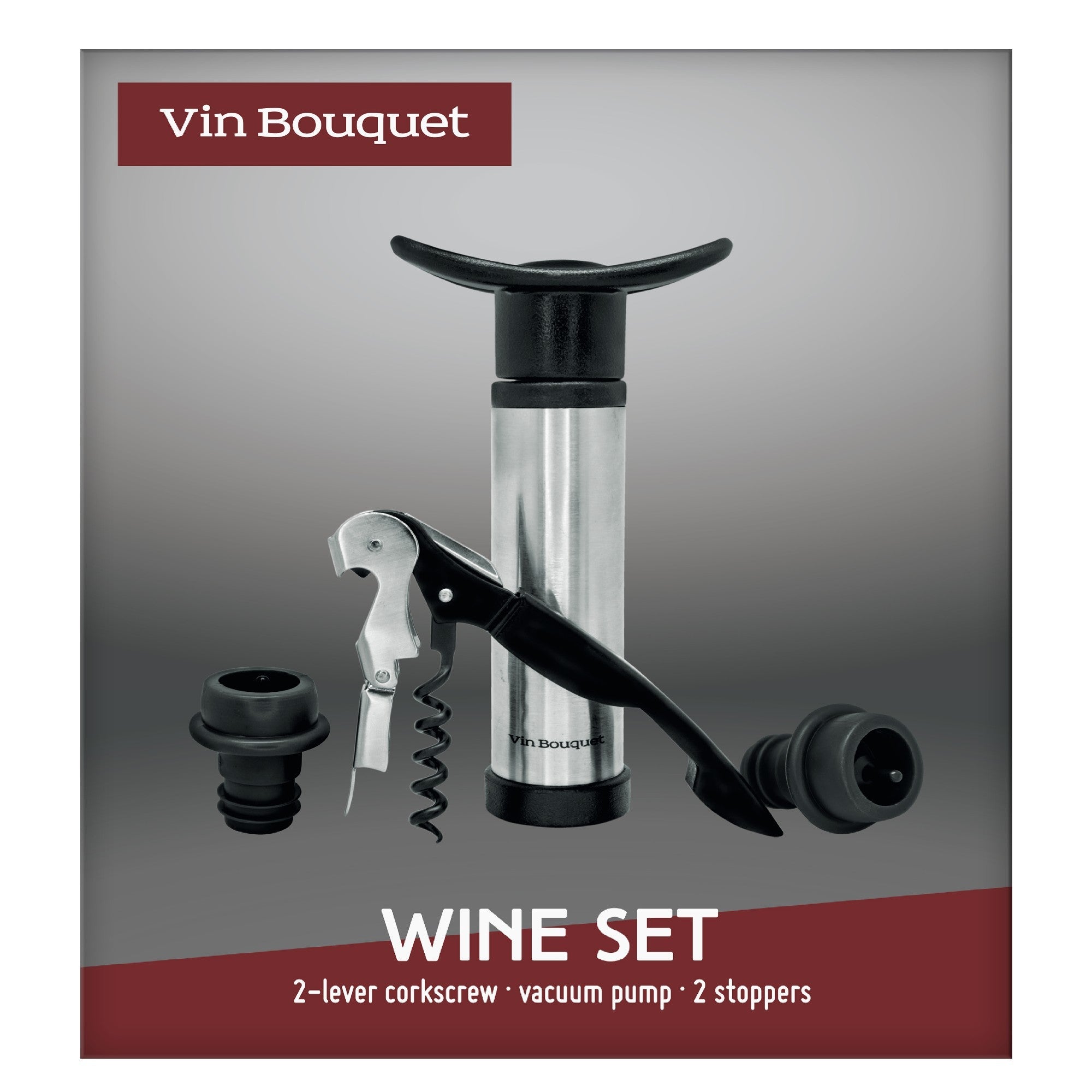 Set de Sacacorchos de Dos Tiempos y Bomba de Vacío