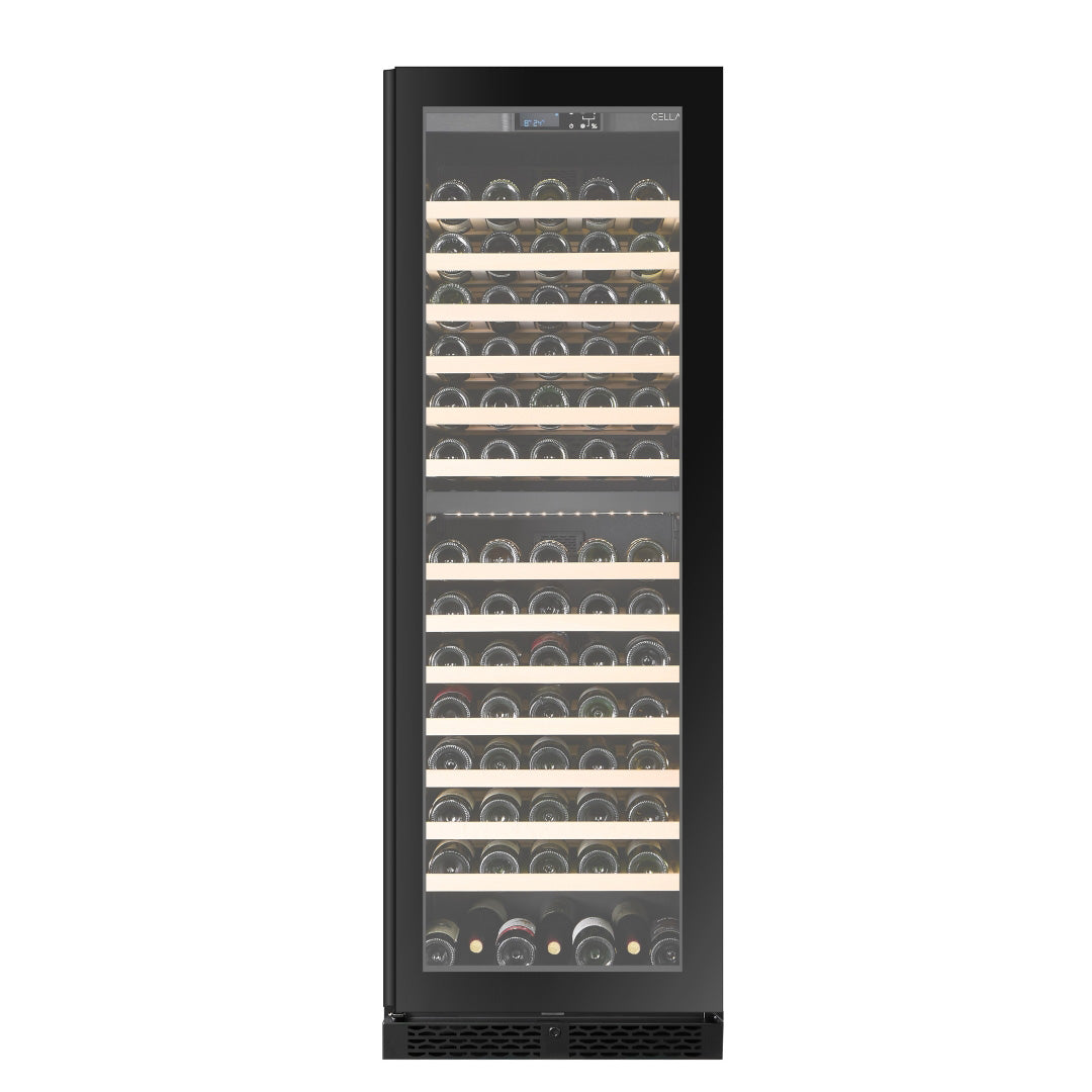 Wine Cooler 154 bottles CELLA FWS154D Black Dual-zone