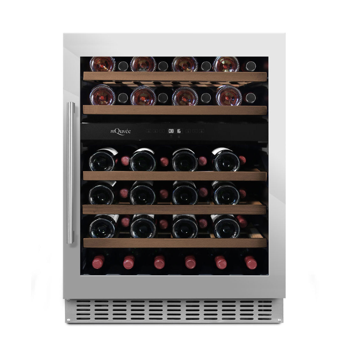 Wine Cooler 45 bottles mQuvée WineCave 780 60D Stainless Steel Dual-zone