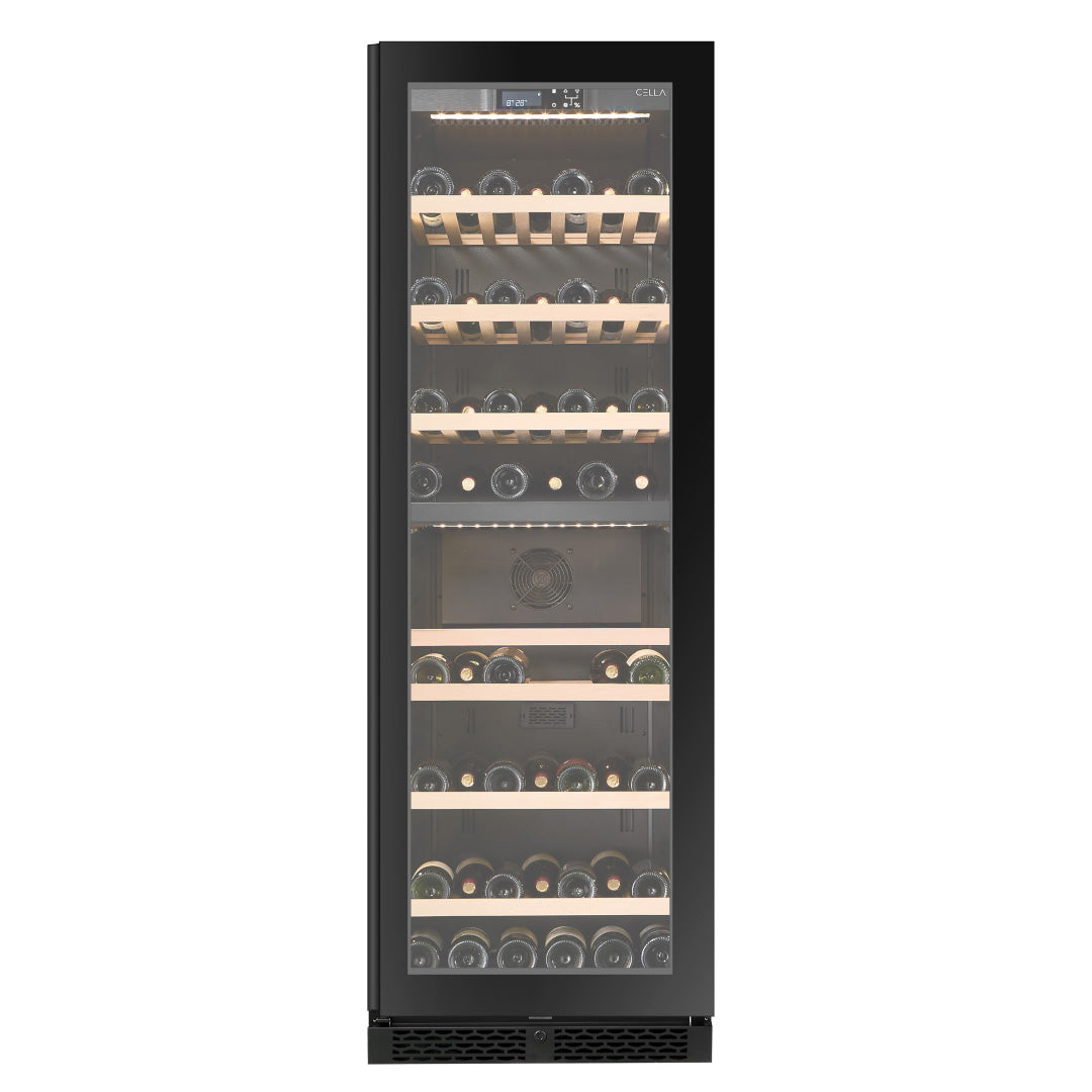 Wine Cooler 99 bottles CELLA W93D Black Dual-zone