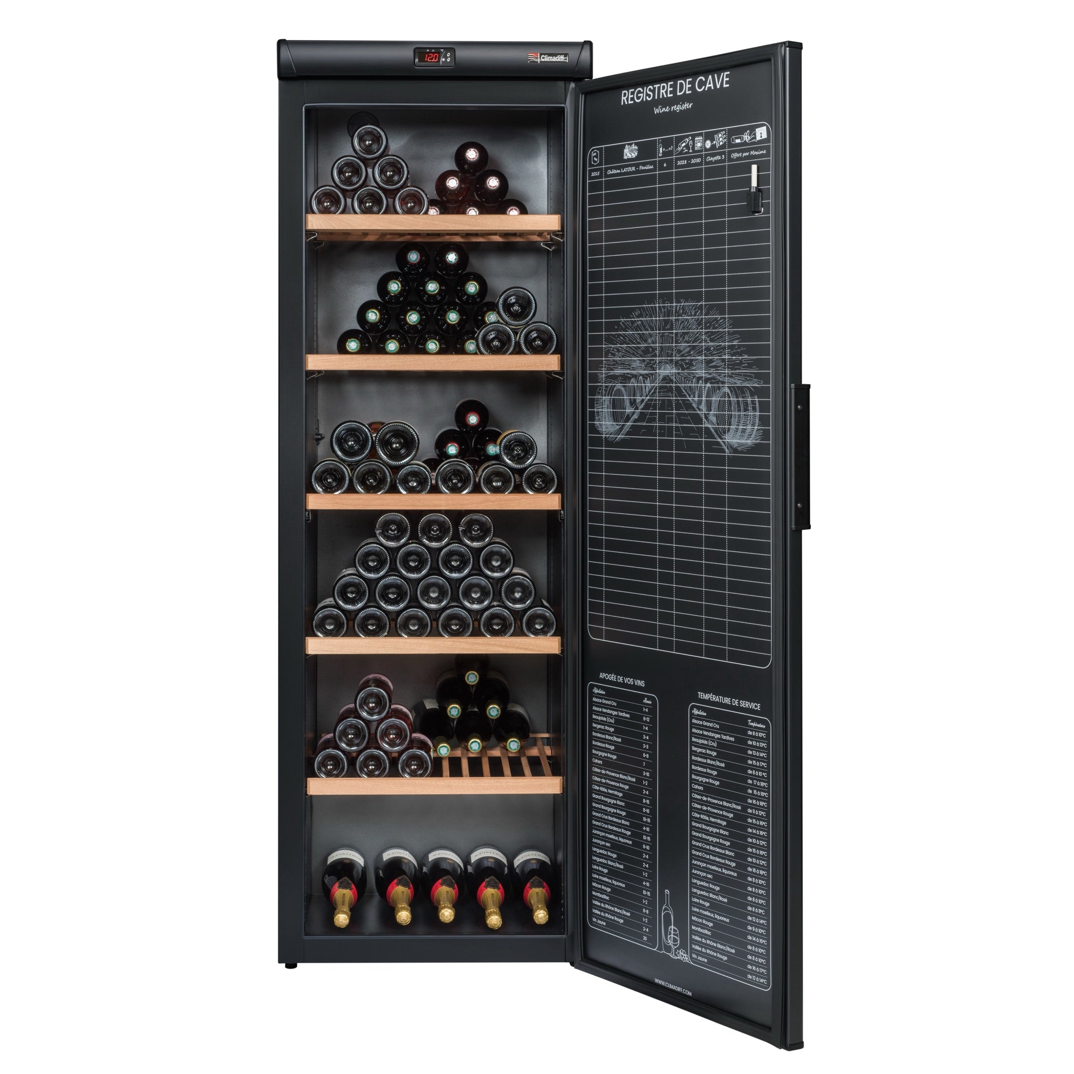 Vinoteca de envejecimiento 264 botellas Climadiff RESERVE 275
