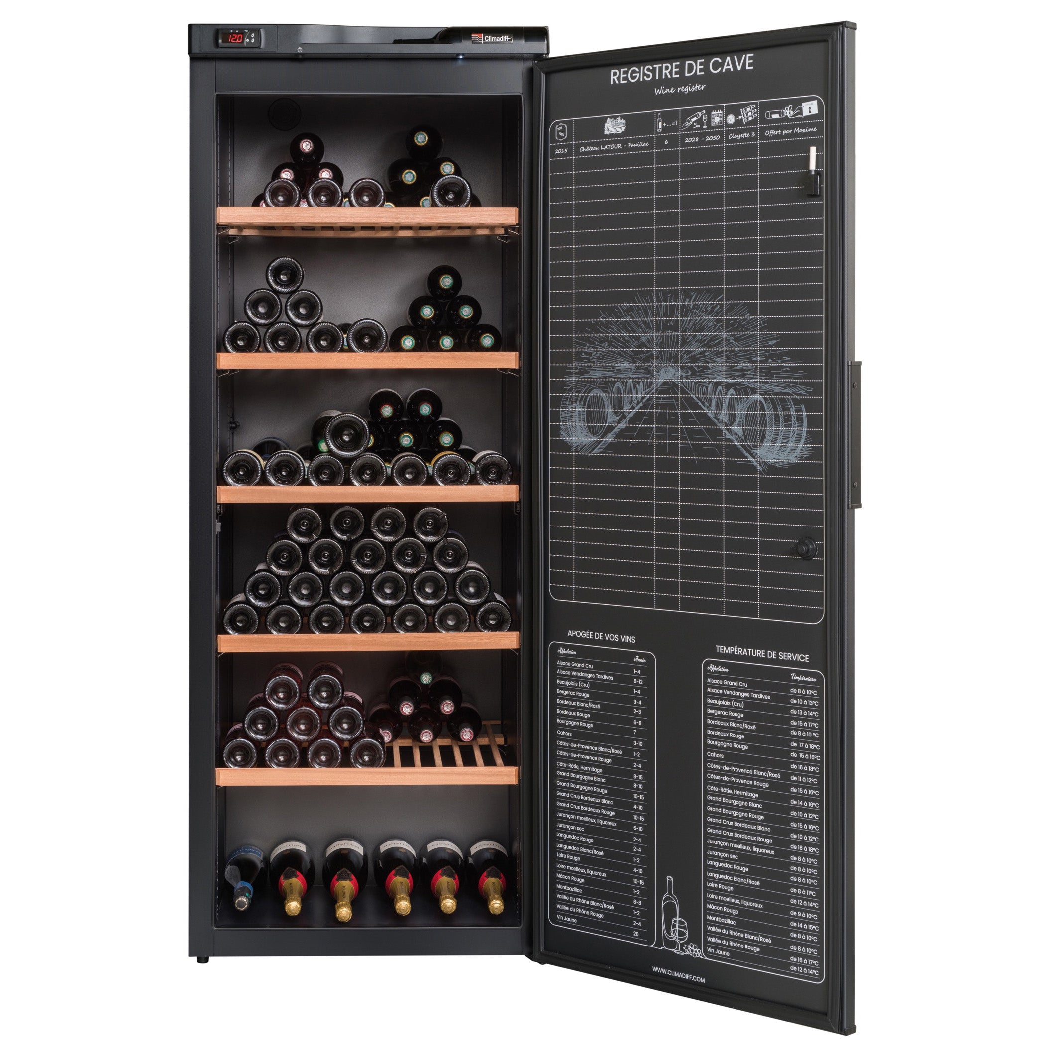 Vinoteca de envejecimiento 294 botellas Climadiff RESERVE 300XL