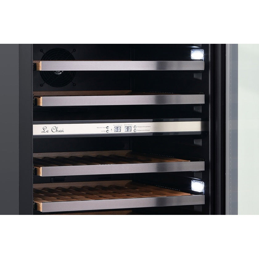 Built-in Wine Cooler 100 bottles Le Chai LBN1005 Black Dual-zone