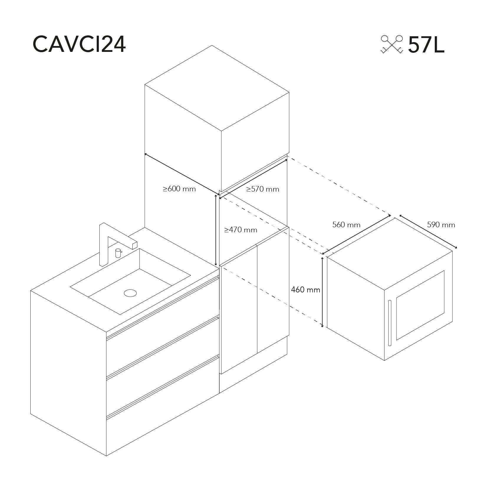 Vinoteca encastrable 24 botellas Les Petits Champs CAVCI24