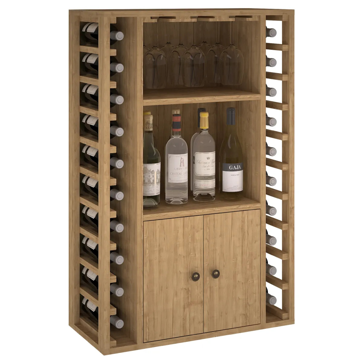 Wine rack for 20 bottles Expovinalia Corullón Godello 2521 — Pine with light oak finish — EX2521