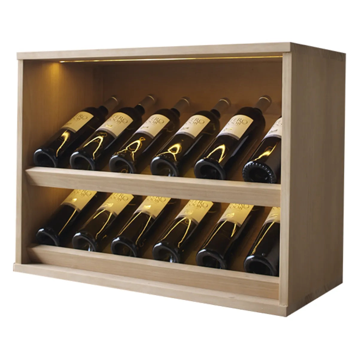 Wine rack for 12 bottles Expovinalia Villafranca Godello 2294 — Pine with light oak finish — EX2294