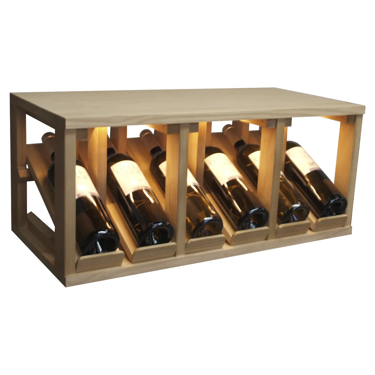 Wine rack for 6 bottles Expovinalia Villafranca Godello 2192 — Pine with light oak finish — EX2192