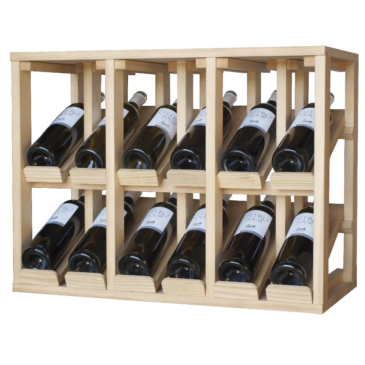 Wine rack for 12 bottles Expovinalia Villafranca Godello 2193 — Pine with light oak finish — EX2193