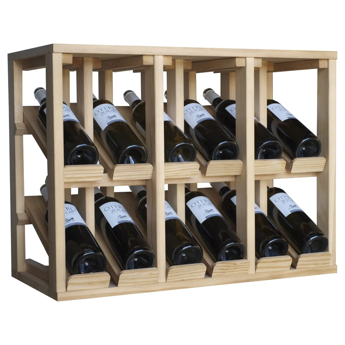 Wine rack for 12 bottles Expovinalia Villafranca Godello 2193 — Pine with light oak finish — EX2193
