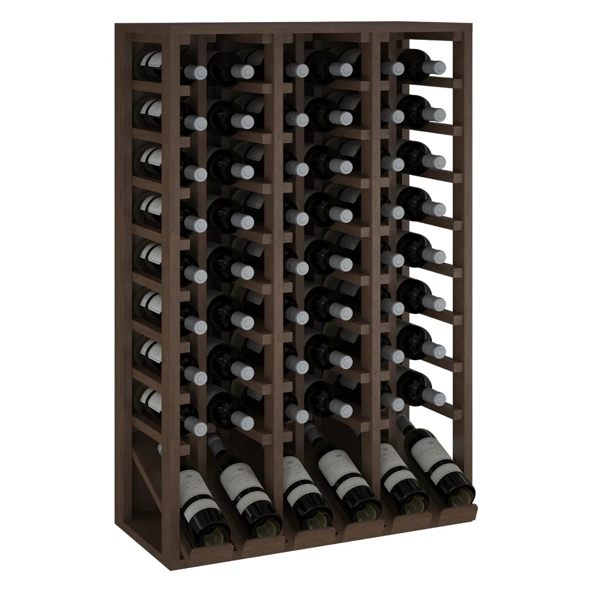 Botellero para 48 botellas Expovinalia Villafranca Godello 2092 — Pino teñido en nogal oscuro / Wine rack for 48 bottles Expovinalia Villafranca Godello 2092 — Dark pine
