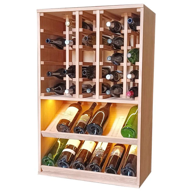 Wine rack for 37 magnum bottles Expovinalia Villafranca Godello 2094 — Pine with light oak finish — EX2094