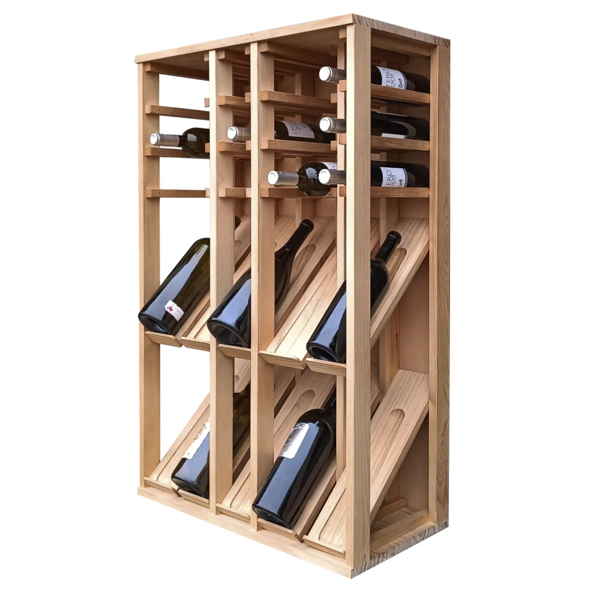 Wine rack for 25 magnum bottles Expovinalia Villafranca Godello 2096 — Pine with light oak finish — EX2096