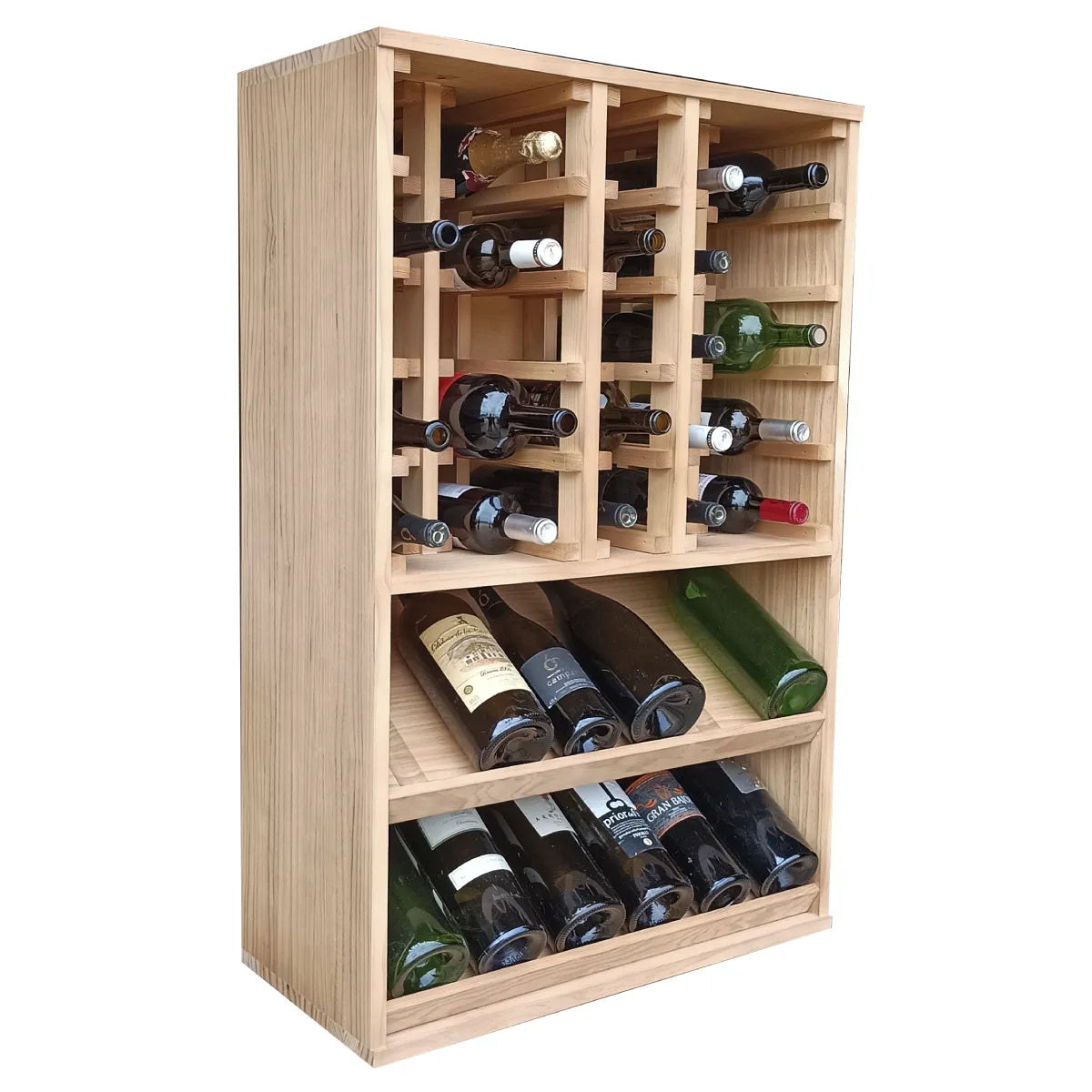 Wine rack for 37 magnum bottles Expovinalia Villafranca Godello 2093 — Pine with light oak finish — EX2093