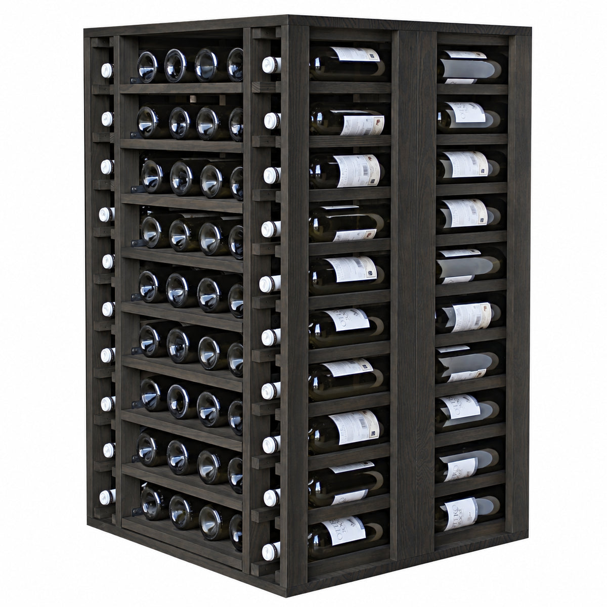 Botellero para 103 botellas Expovinalia Arganza Godello 2548 - Pino negro - Representación generada del acabado