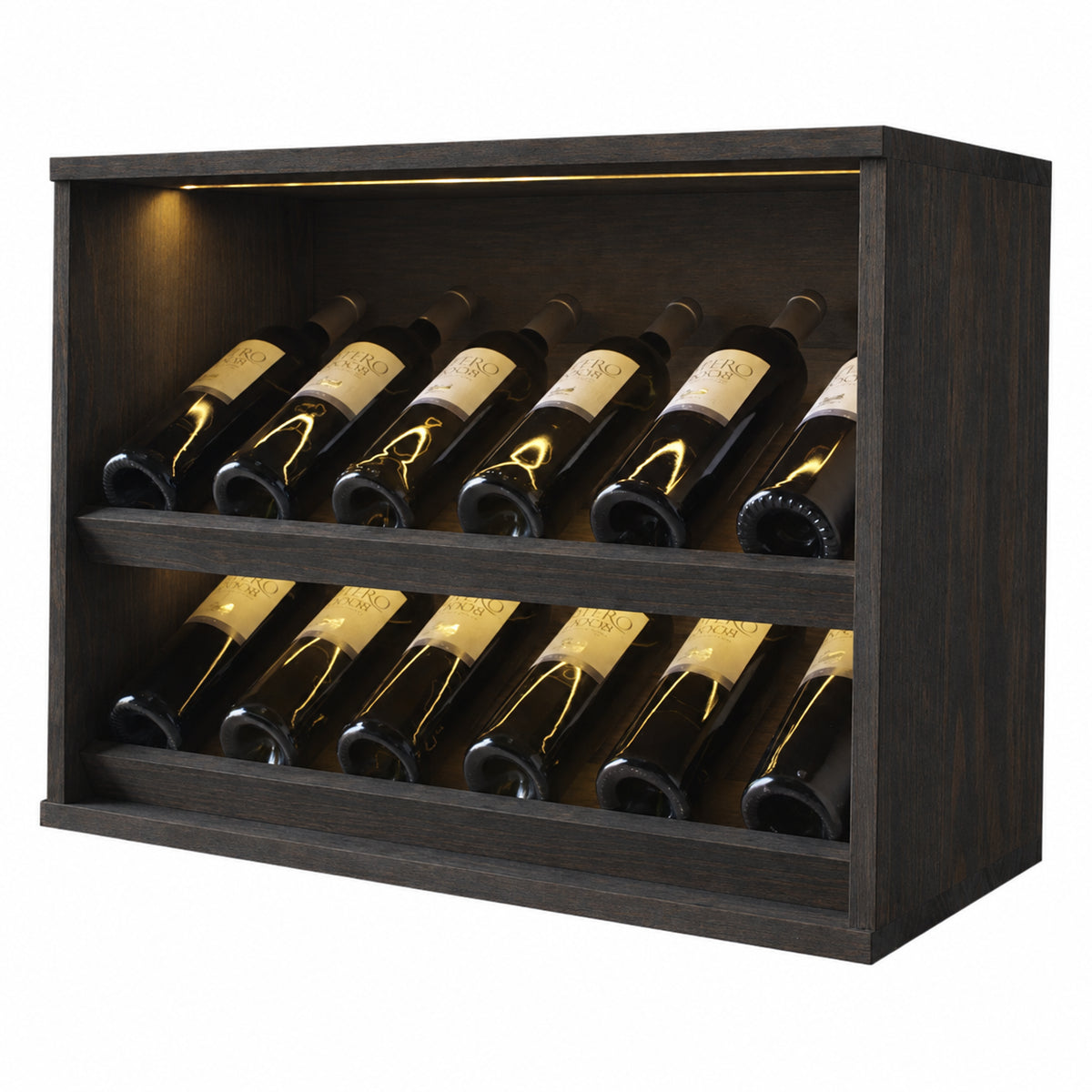 Botellero para 12 botellas Expovinalia Villafranca Godello 2294 - Pino negro - Representación generada del acabado