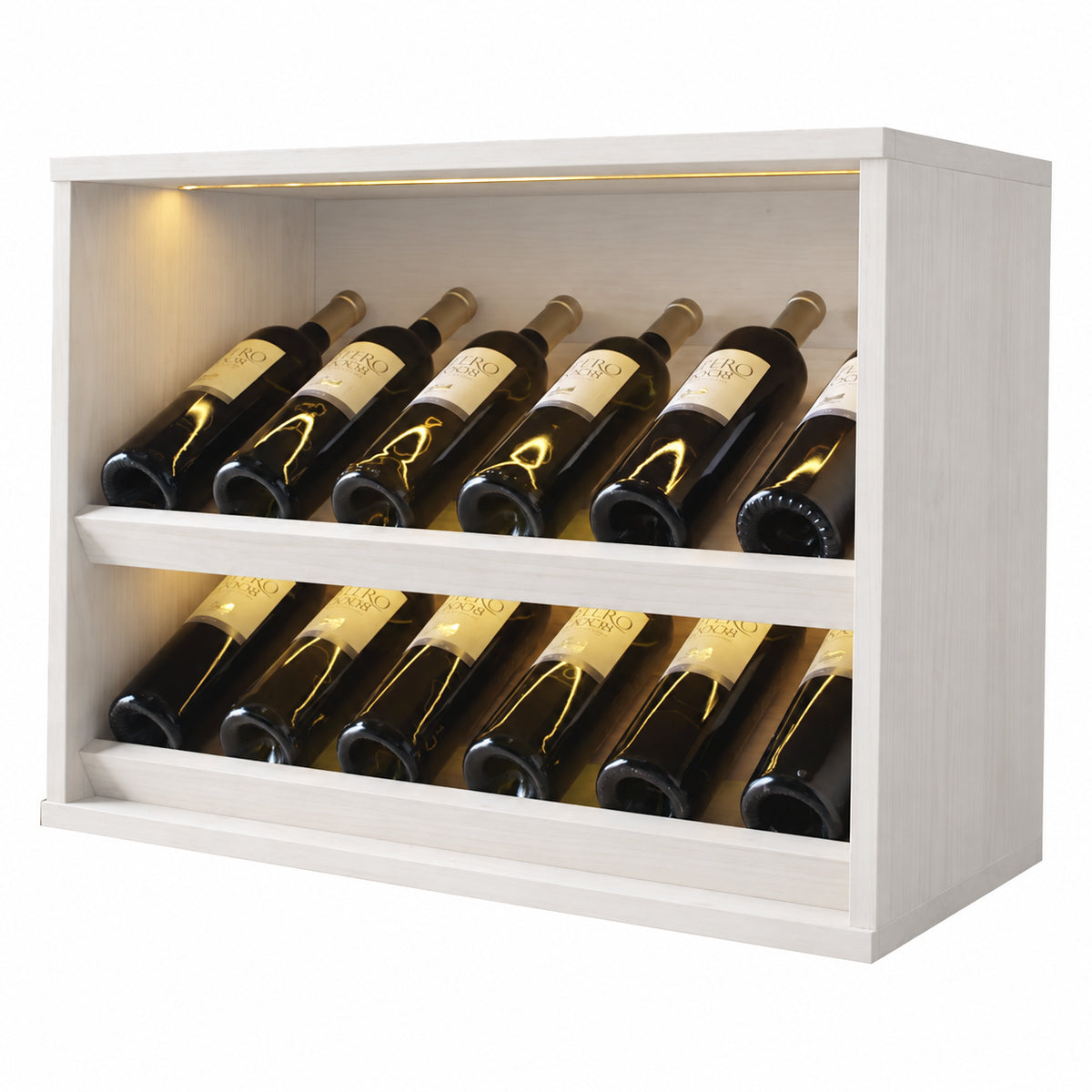 Botellero para 12 botellas Expovinalia Villafranca Godello 2294 - Pino blanco - Representación generada del acabado