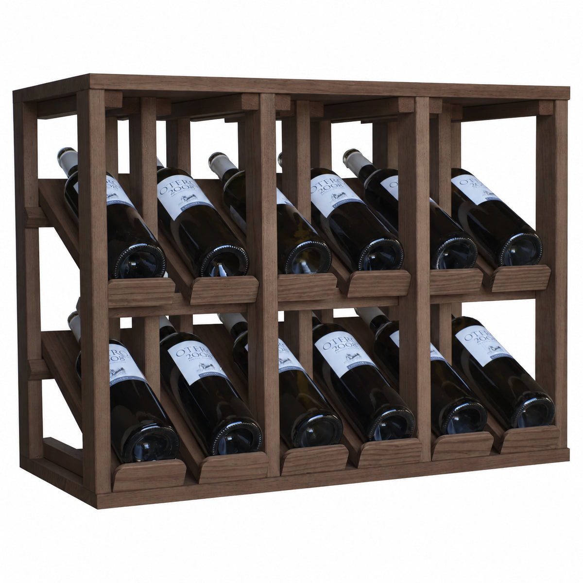 Botellero para 12 botellas Expovinalia Villafranca Godello 2193 - Pino oscuro - Representación generada del acabado