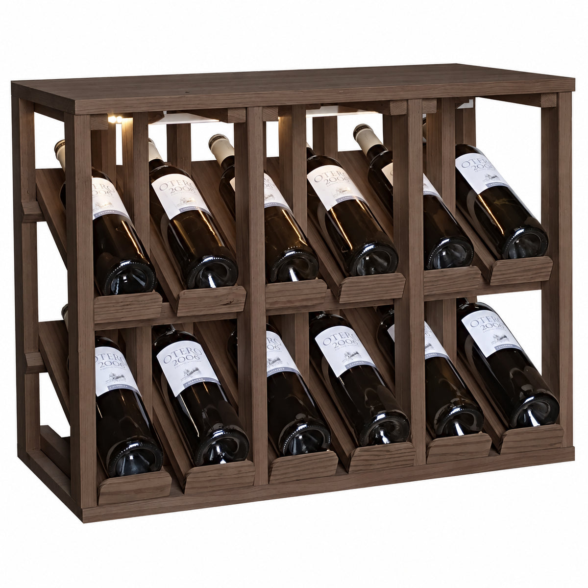 Botellero para 12 botellas Expovinalia Villafranca Godello 2194 - Pino oscuro - Representación generada del acabado