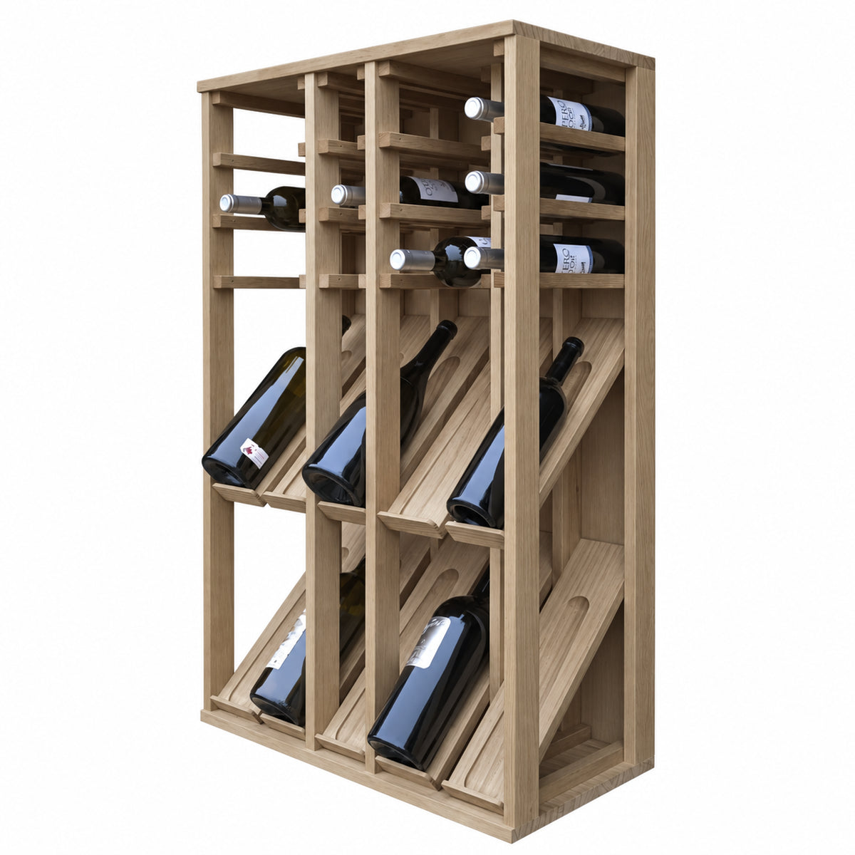 Botellero para 25 botellas mágnum Expovinalia Villafranca Godello 2096 - Roble natural - Representación generada del acabado
