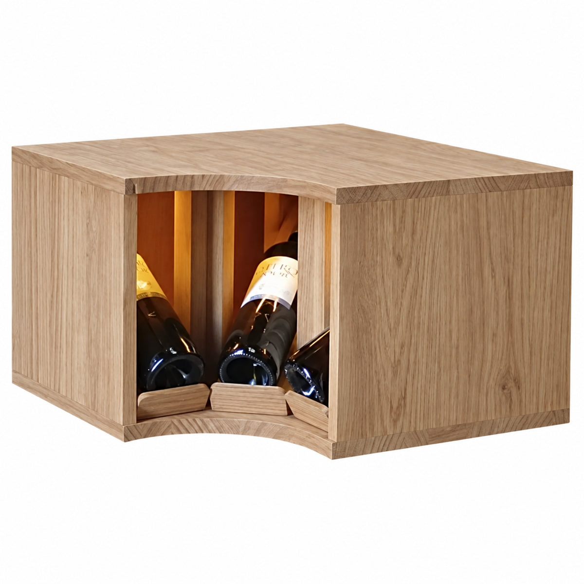 Botellero para 3 botellas Expovinalia Villafranca Godello 2296 - Roble natural - Representación generada del acabado