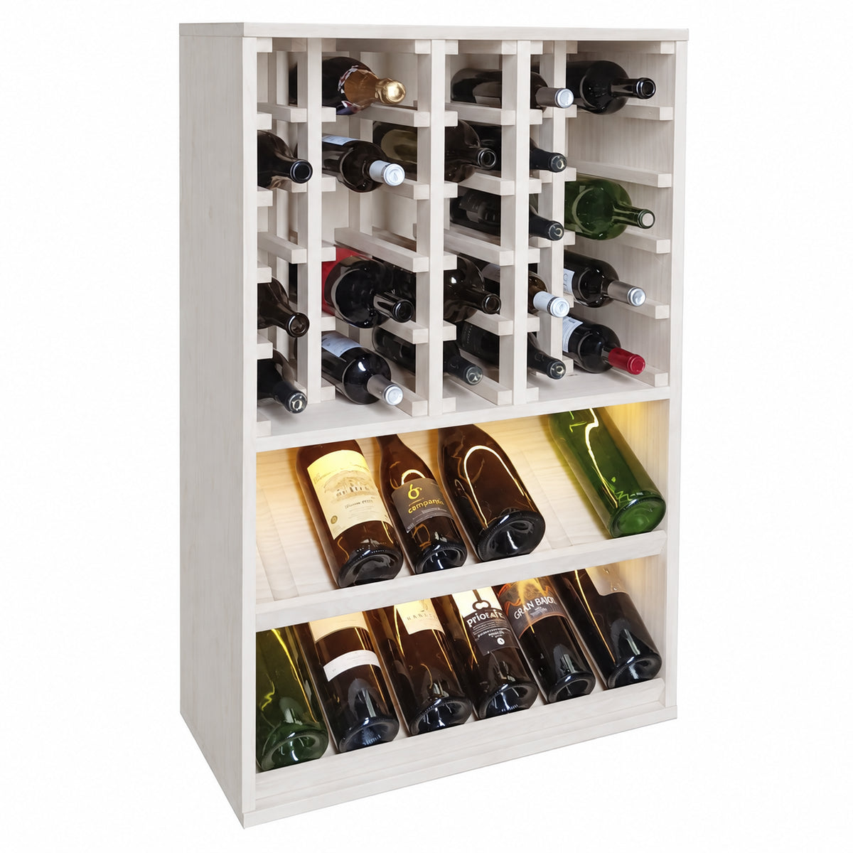 Botellero para 37 botellas mágnum Expovinalia Villafranca Godello 2094 - Pino blanco - Representación generada del acabado