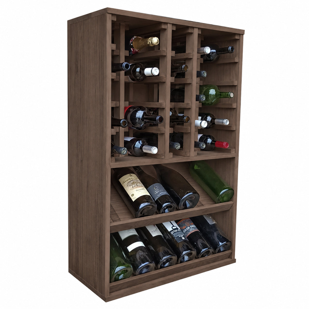 Botellero para 37 botellas mágnum Expovinalia Villafranca Godello 2093 - Pino oscuro - Representación generada del acabado