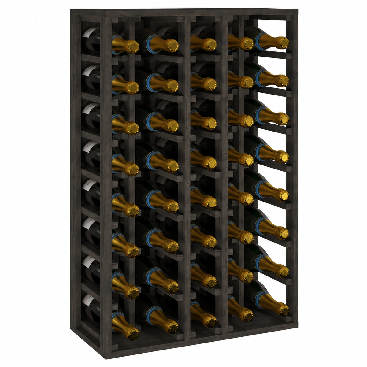 Botellero para 40 botellas Champagne mágnum Expovinalia Canedo Godello 2062 - Pino negro - Representación generada del acabado
