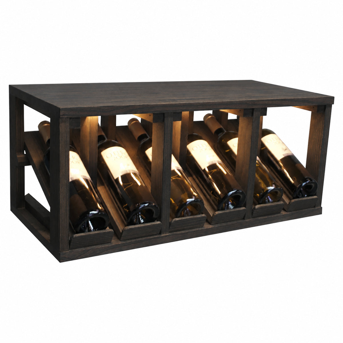 Botellero para 6 botellas Expovinalia Villafranca Godello 2192 - Pino negro - Representación generada del acabado