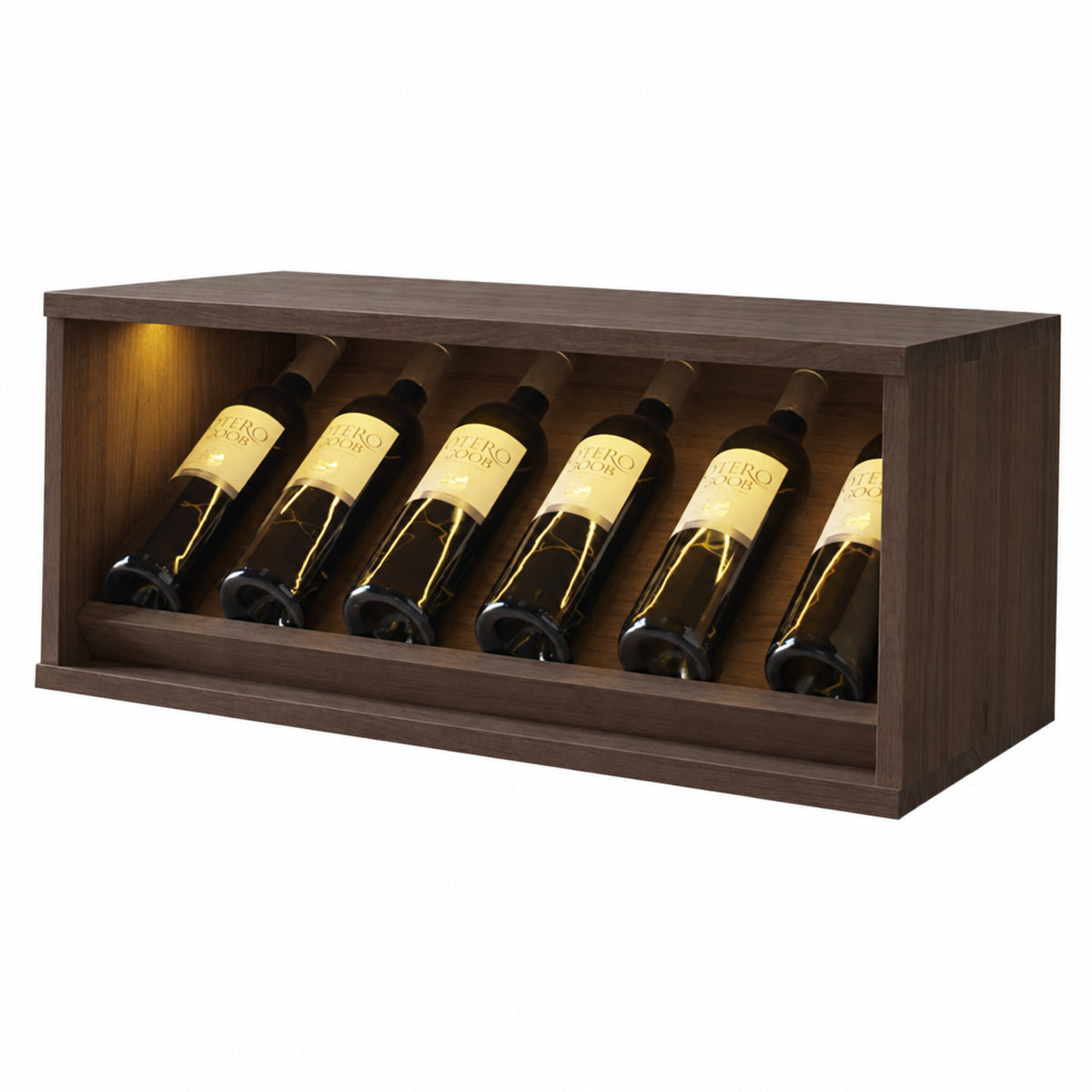 Botellero para 6 botellas Expovinalia Villafranca Godello 2292 - Pino oscuro - Representación generada del acabado