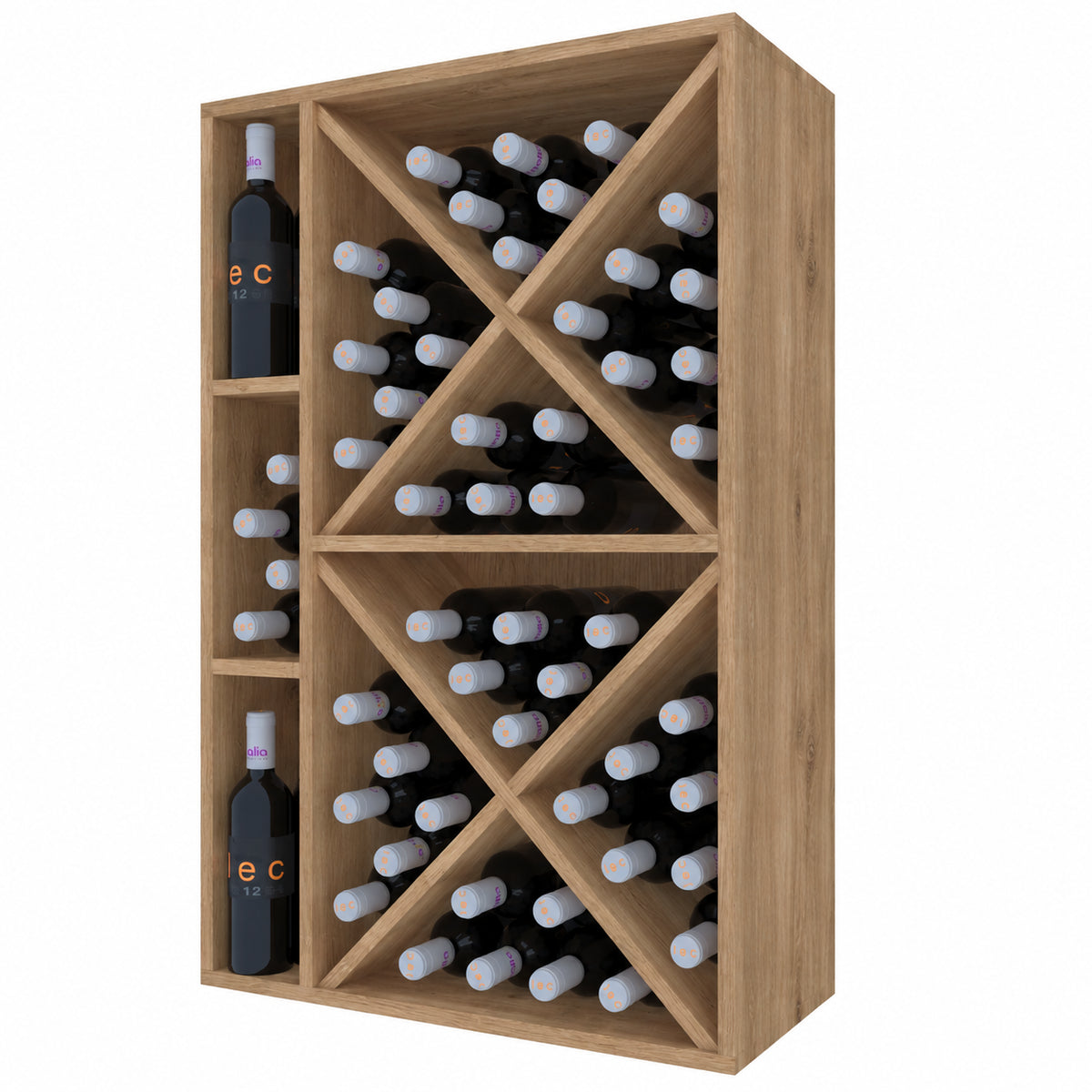 Botellero para 66 botellas Expovinalia Corullón 1 Godello 2536 - Roble natural - Representación generada del acabado