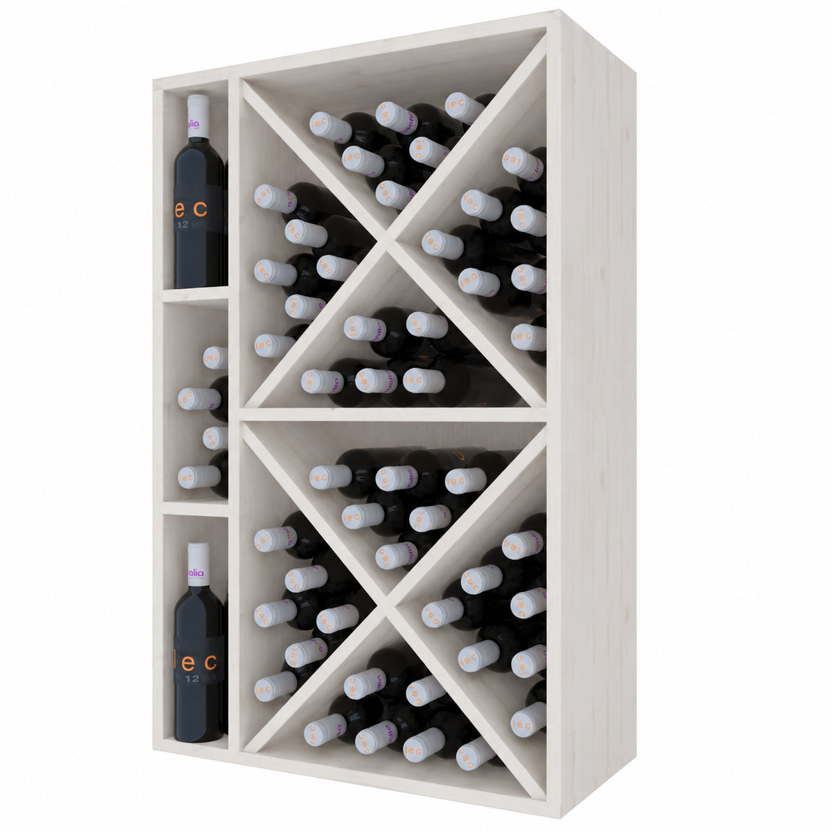 Botellero para 66 botellas Expovinalia Corullón 1 Godello 2536 - Pino blanco - Representación generada del acabado