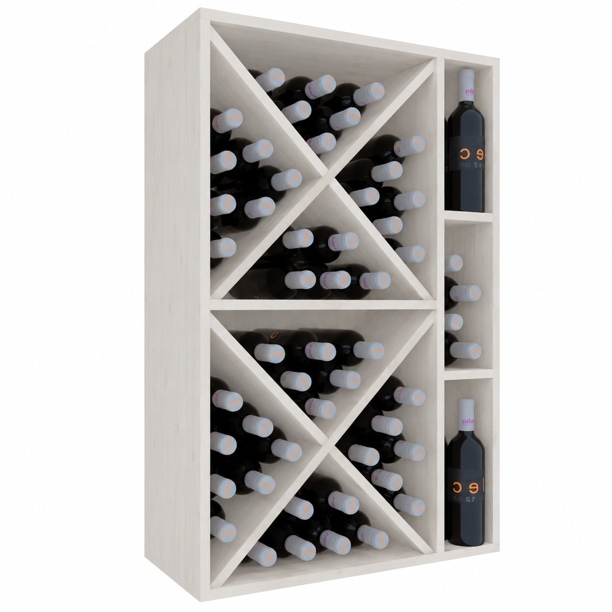 Botellero para 66 botellas Expovinalia Corullón 2 Godello 2537 - Pino blanco - Representación generada del acabado