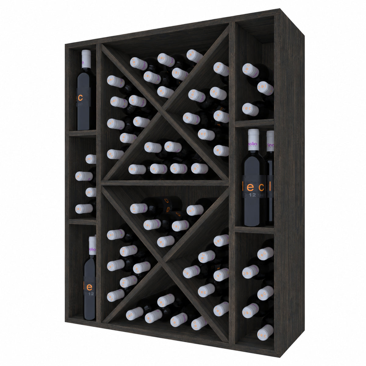 Botellero para 90 botellas Expovinalia Toral Godello 2538 - Pino negro - Representación generada del acabado