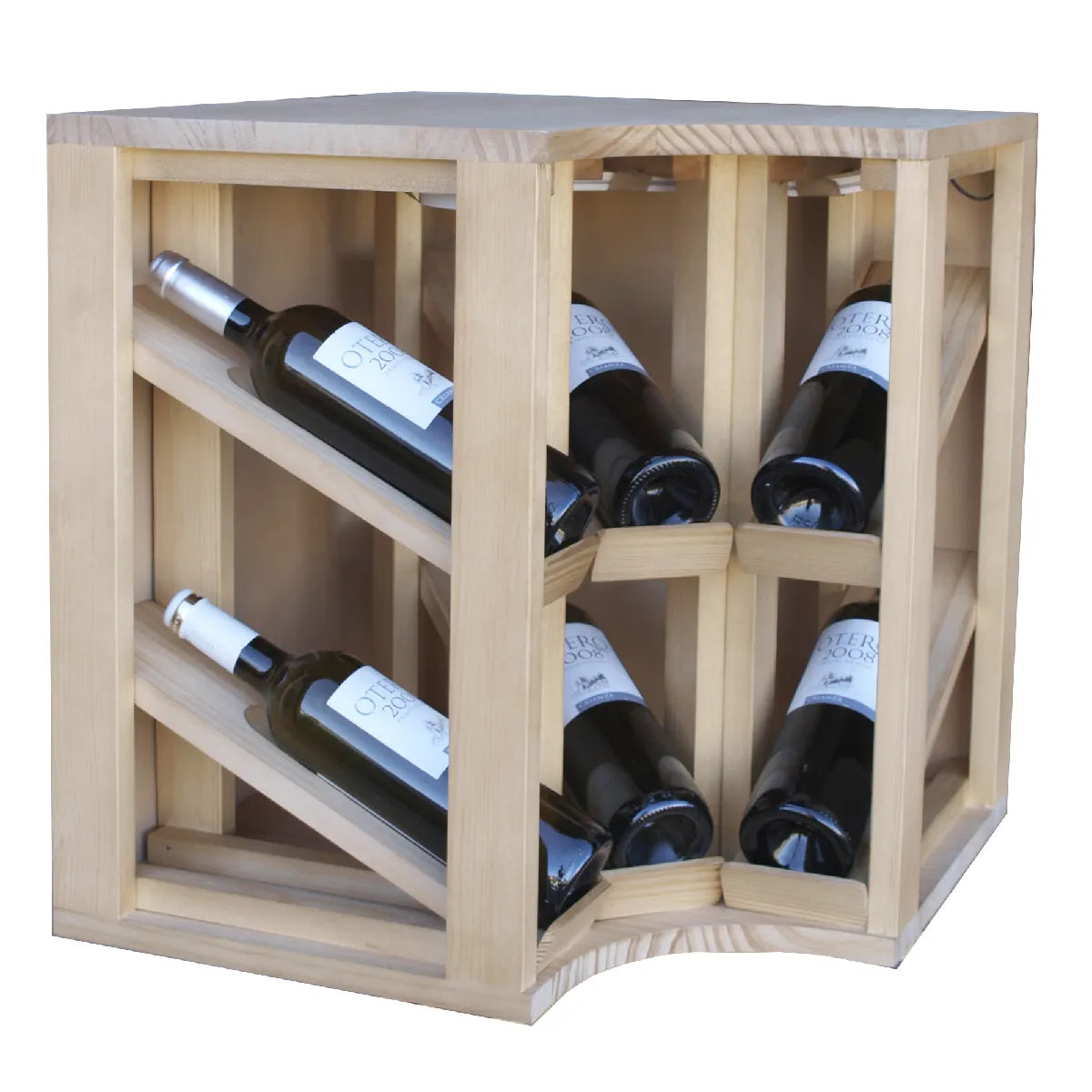 Wine rack for 6 bottles Expovinalia Godello 2197 - Model shown in pine with light oak finish